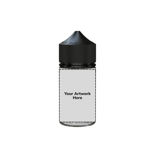 60ml mini unicorn bottle clear black cap