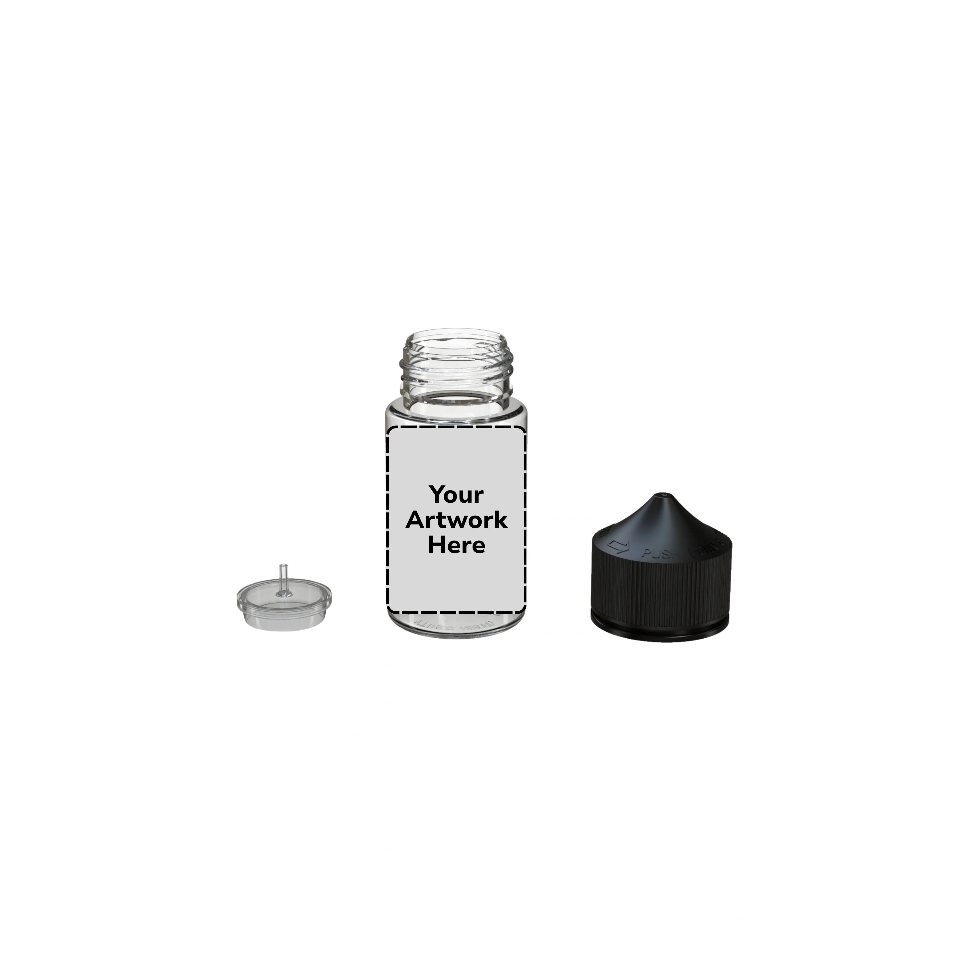 60ml ldpe unicorn bottle clear clear cap