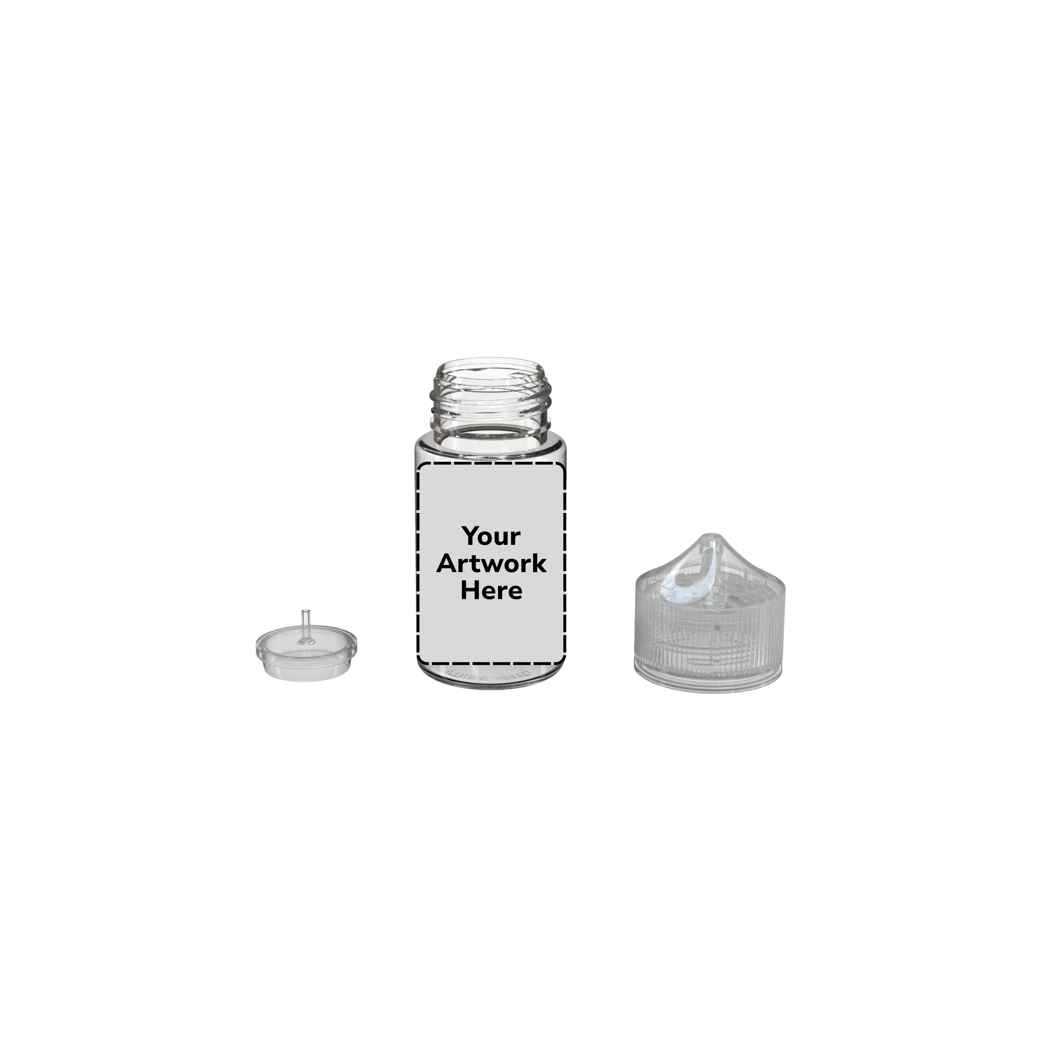 60ml mini unicorn bottle clear clear cap