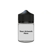 60ml stubby unicorn bottle clear black cap