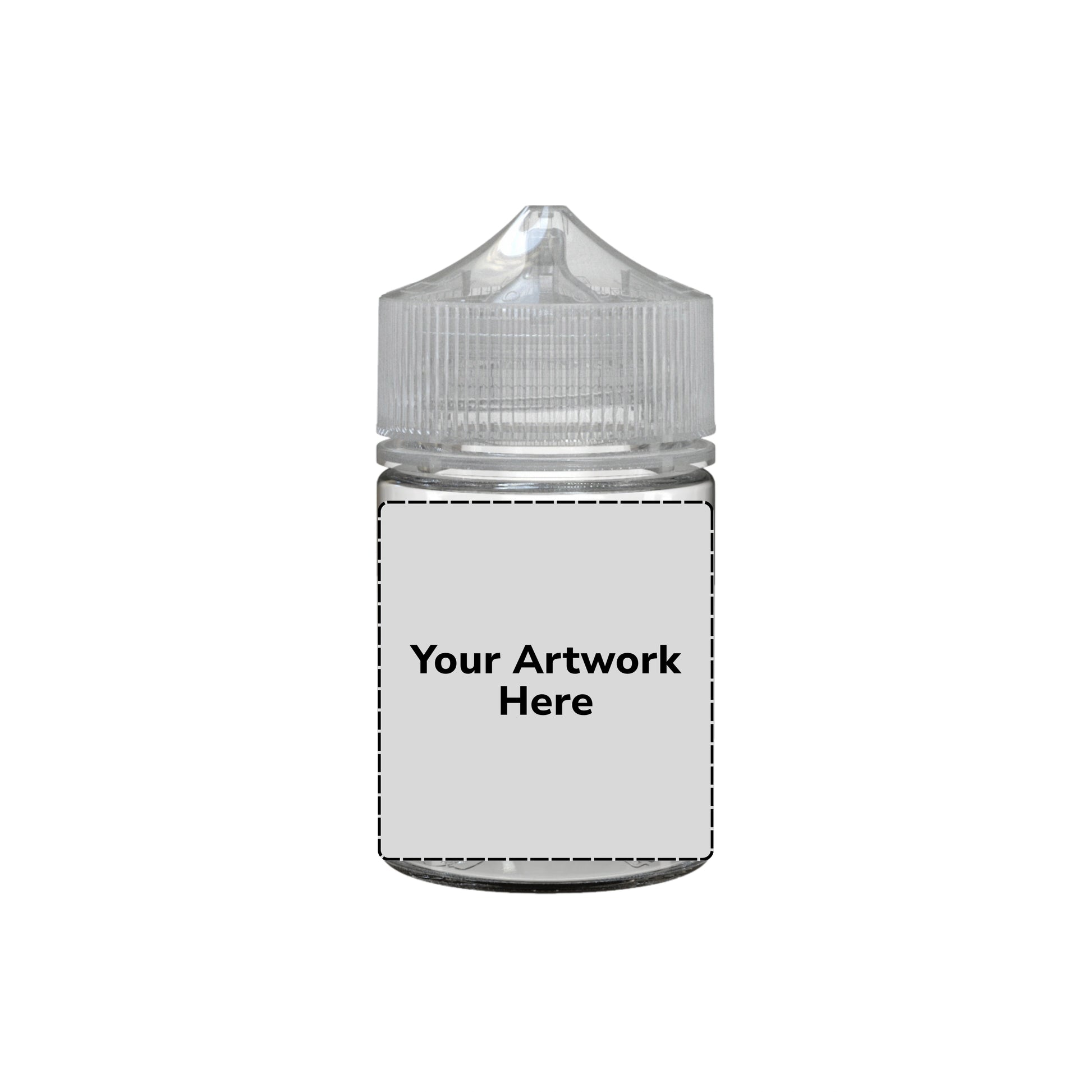 60ml stubby unicorn bottle clear clear cap