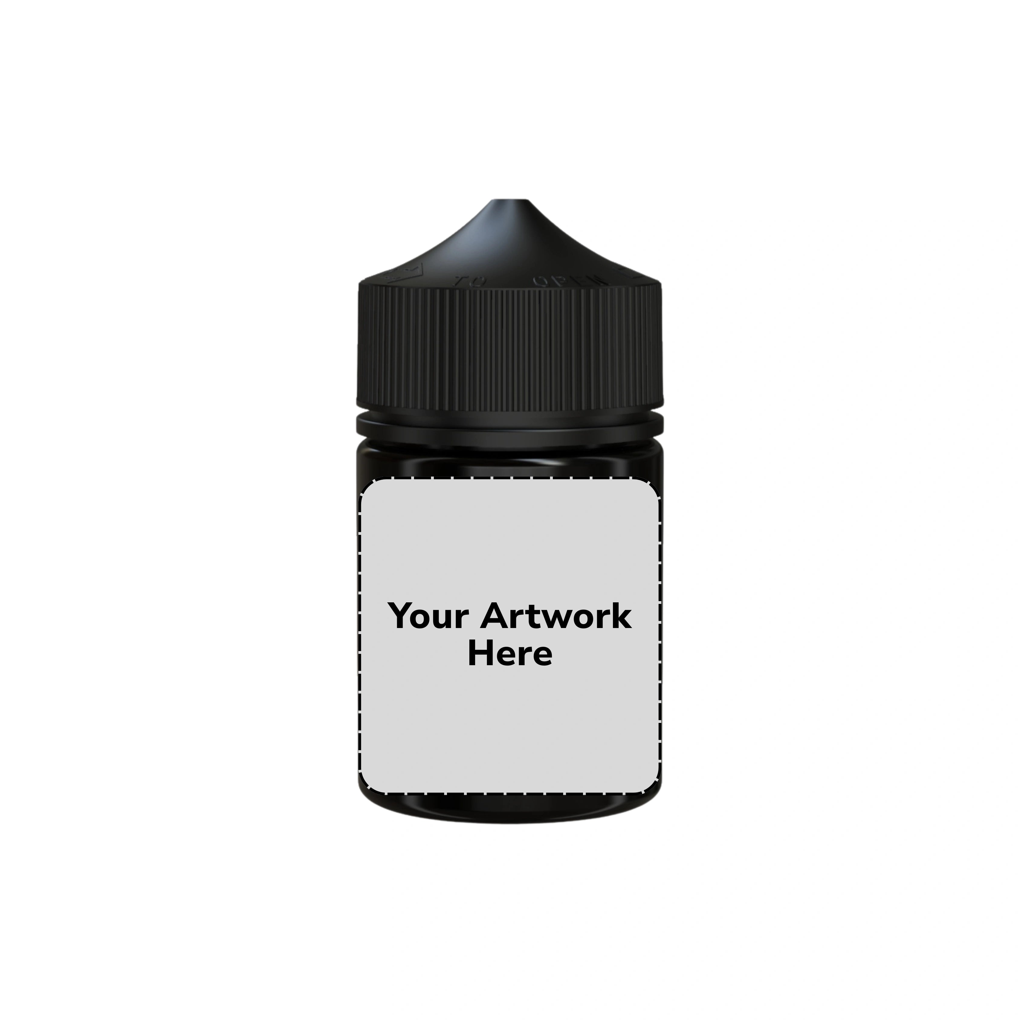60ml stubby unicorn bottle translucent black