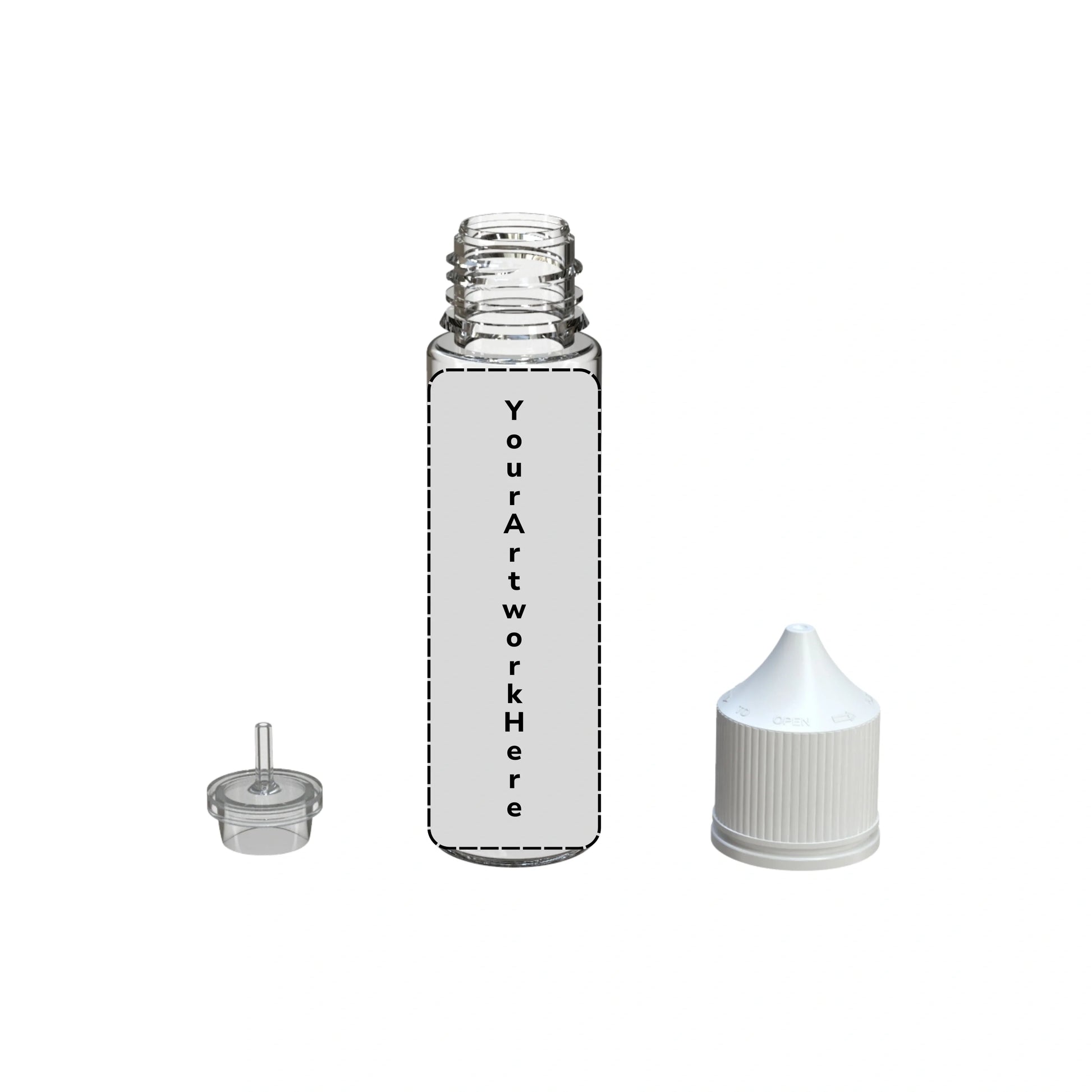60ml v3 unicorn bottle clear white cap