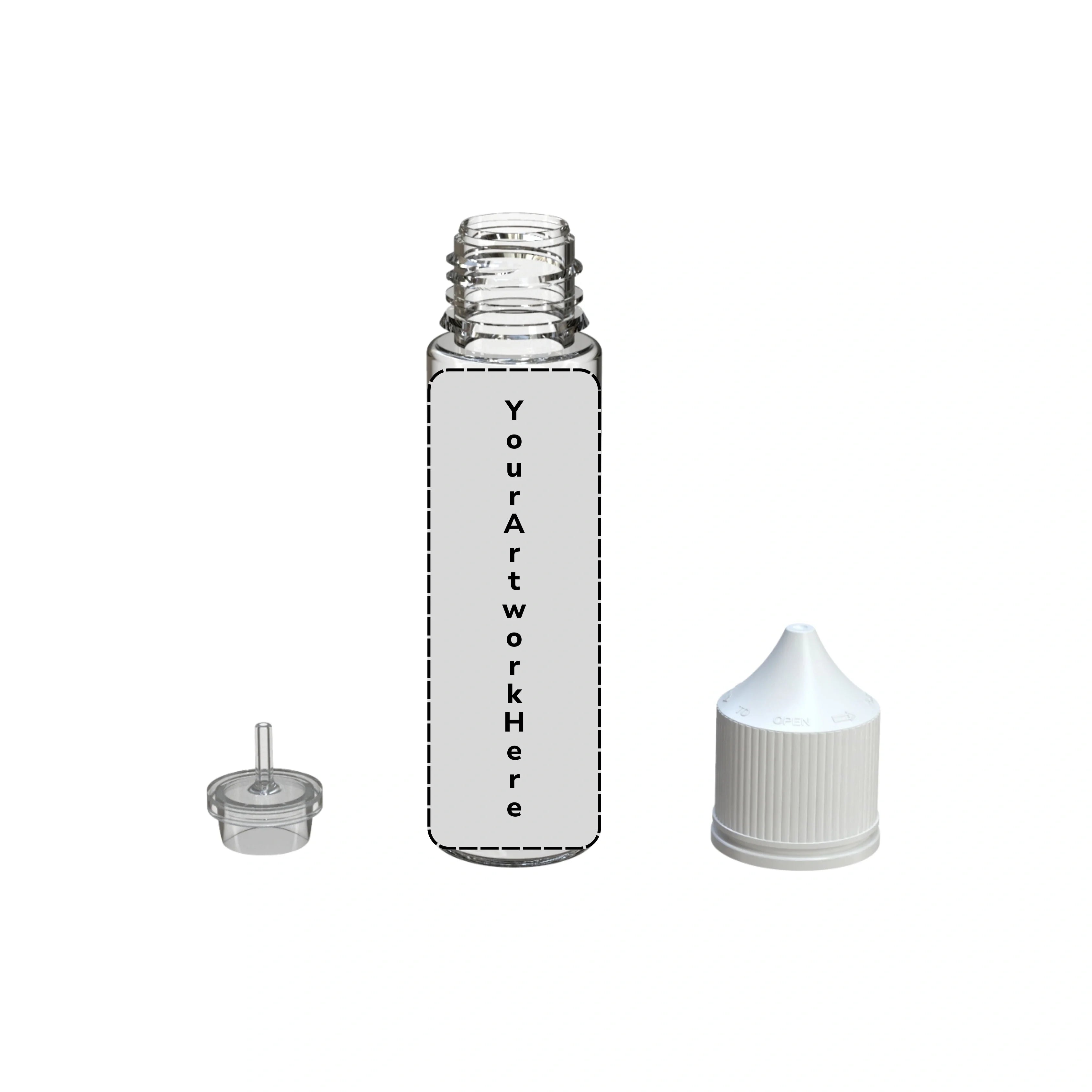 60ml v3 unicorn bottle clear white cap