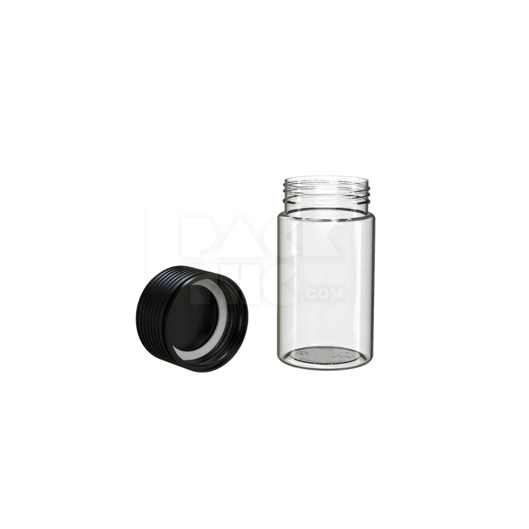 60ml 60cc mini spiral cr bottle clear natural black closure 500 count