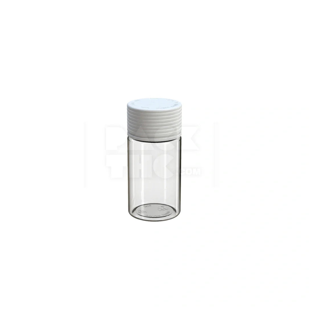 60ml 60cc mini spiral cr bottle clear natural white closure 500 count