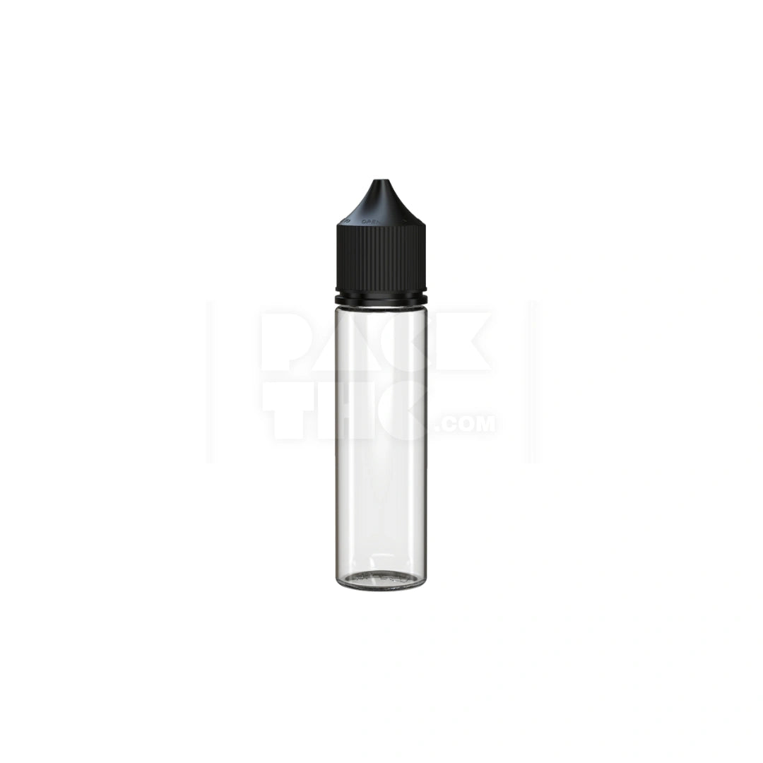 60ml v3 pet unicorn bottle cr clear natural black cap 500 count