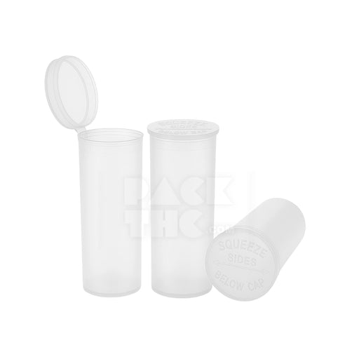 60 DRAM POP TOP VIAL - 1/2OZ - CLEAR - (75 COUNT)