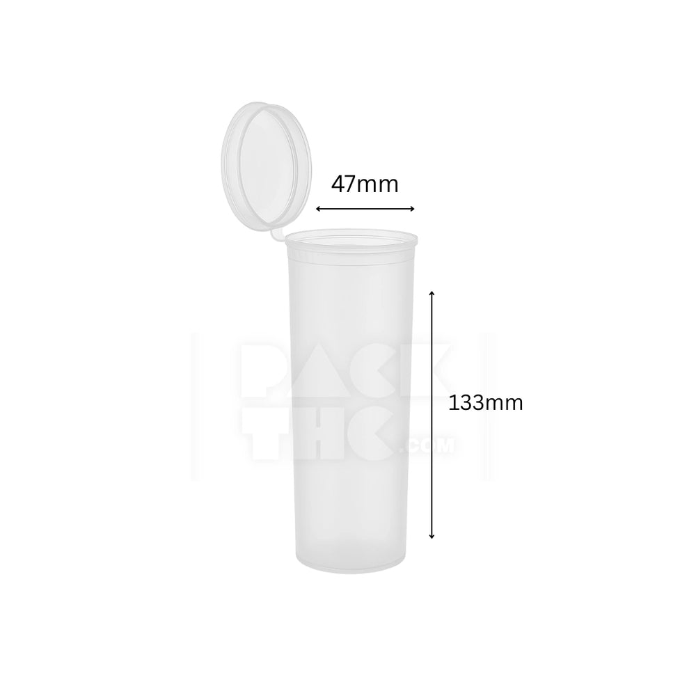 60 DRAM POP TOP VIAL - 1/2OZ - CLEAR - (75 COUNT)