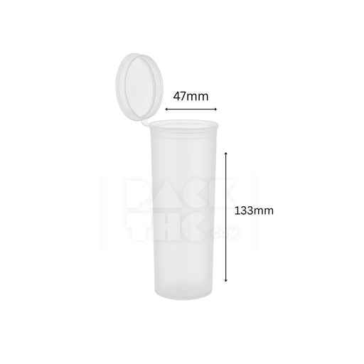 60 DRAM POP TOP VIAL - 1/2OZ - CLEAR - (75 COUNT)