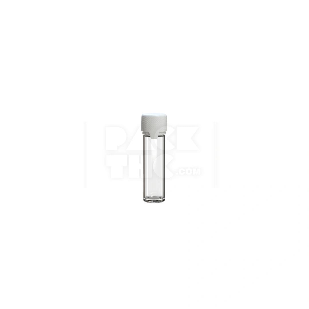 65mm aviator tube flat bottom clear natural white cap 500 count