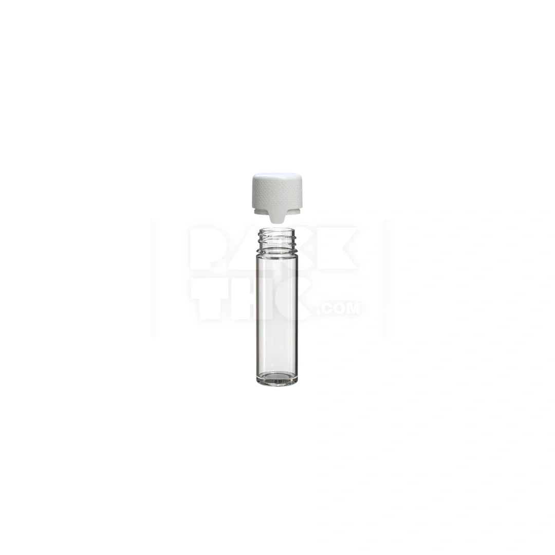 65mm aviator tube flat bottom clear natural white cap 500 count