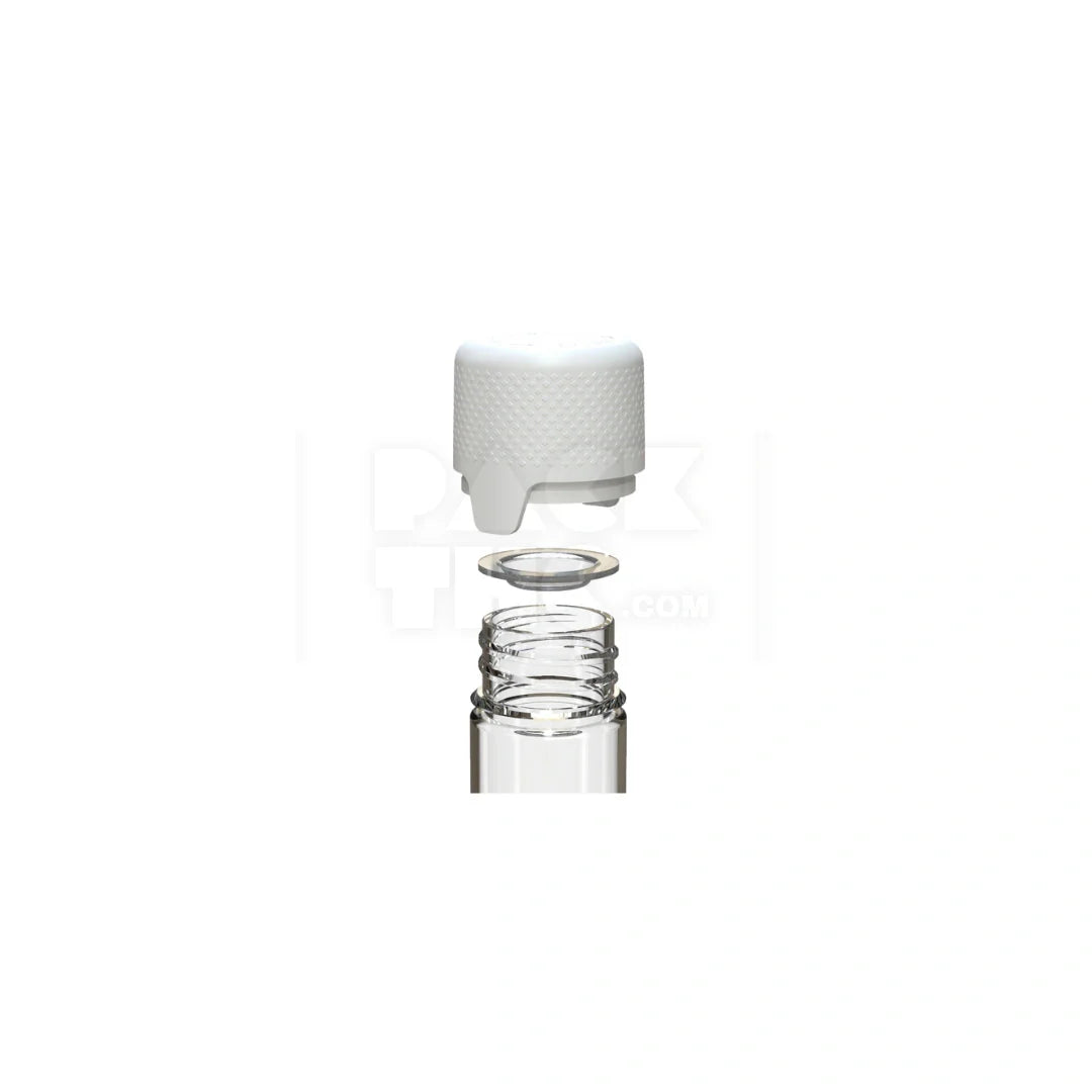 65mm aviator tube flat bottom clear natural white cap 500 count