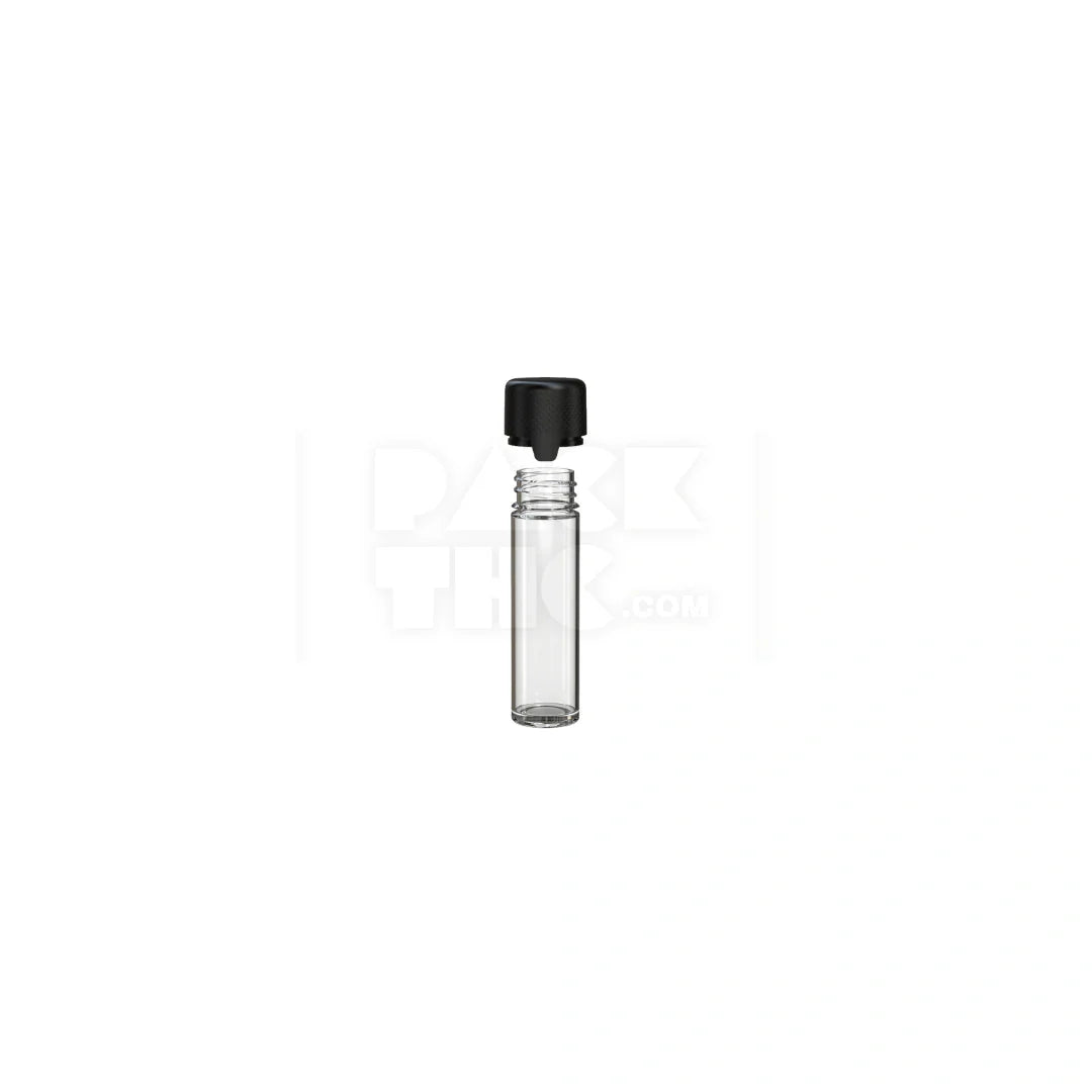 65mm aviator tube flat bottom clear natural black cap 500 count
