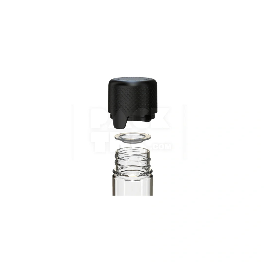 65mm aviator tube flat bottom clear natural black cap 500 count