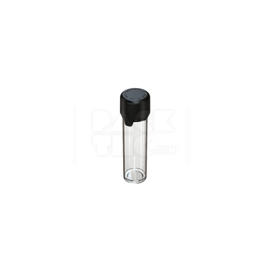 65mm aviator tube flat bottom clear natural black cap 500 count