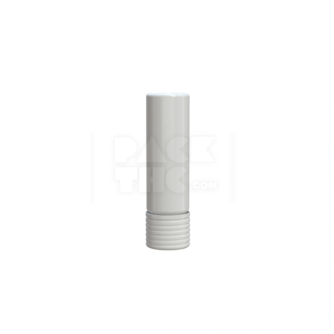 65mm spiral cr cartridge container flat bottom with 510 thread tamper evident break off band opaque white container with opaque white closure 400 count
