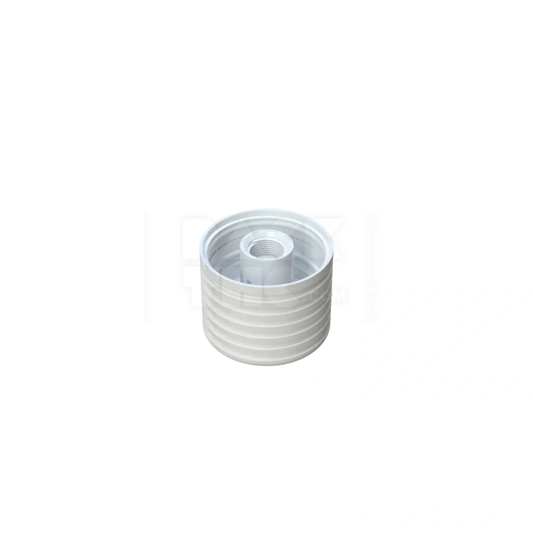 65mm spiral cr cartridge container flat bottom with 510 thread tamper evident break off band opaque white container with opaque white closure 400 count