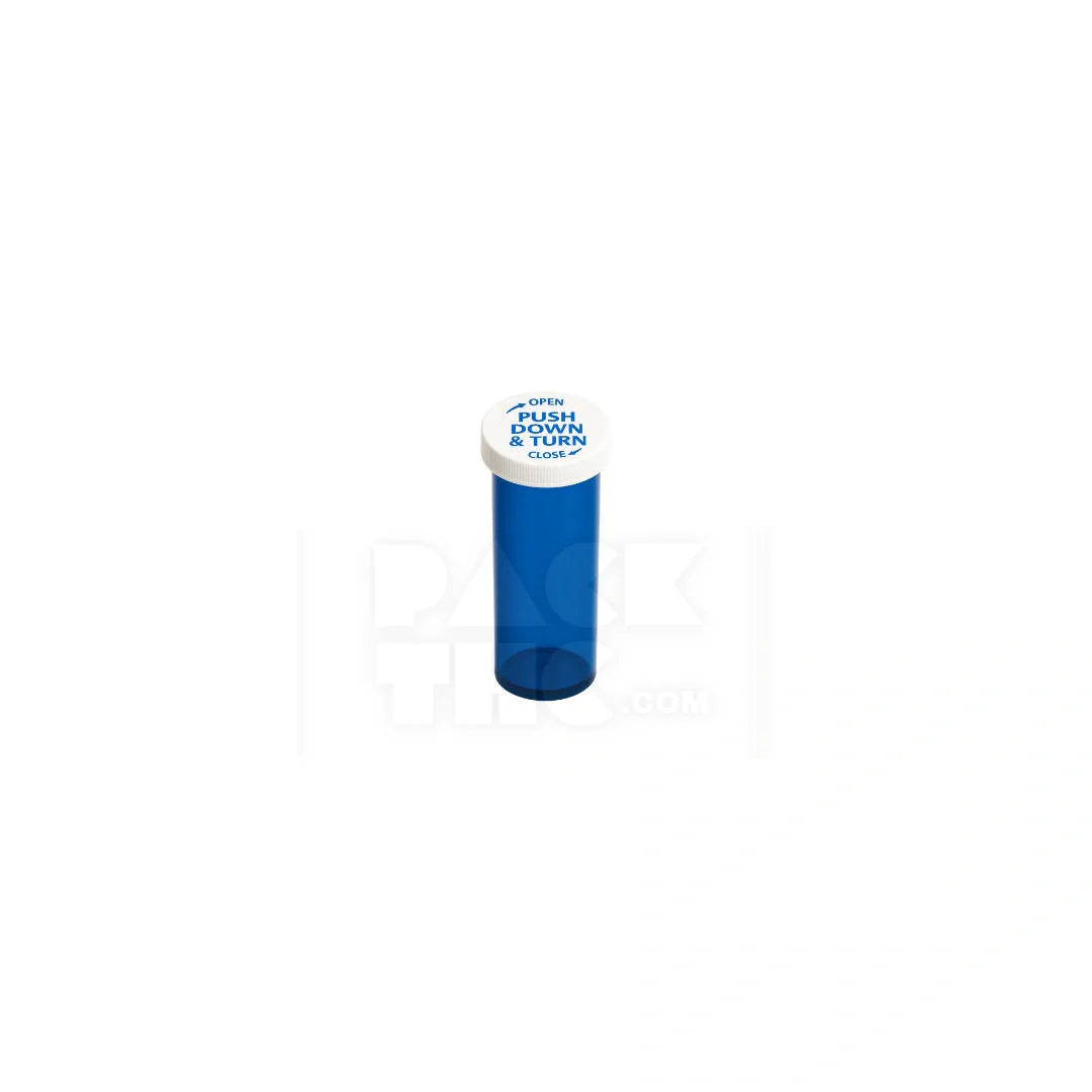 6 dram push turn cr bottles blue