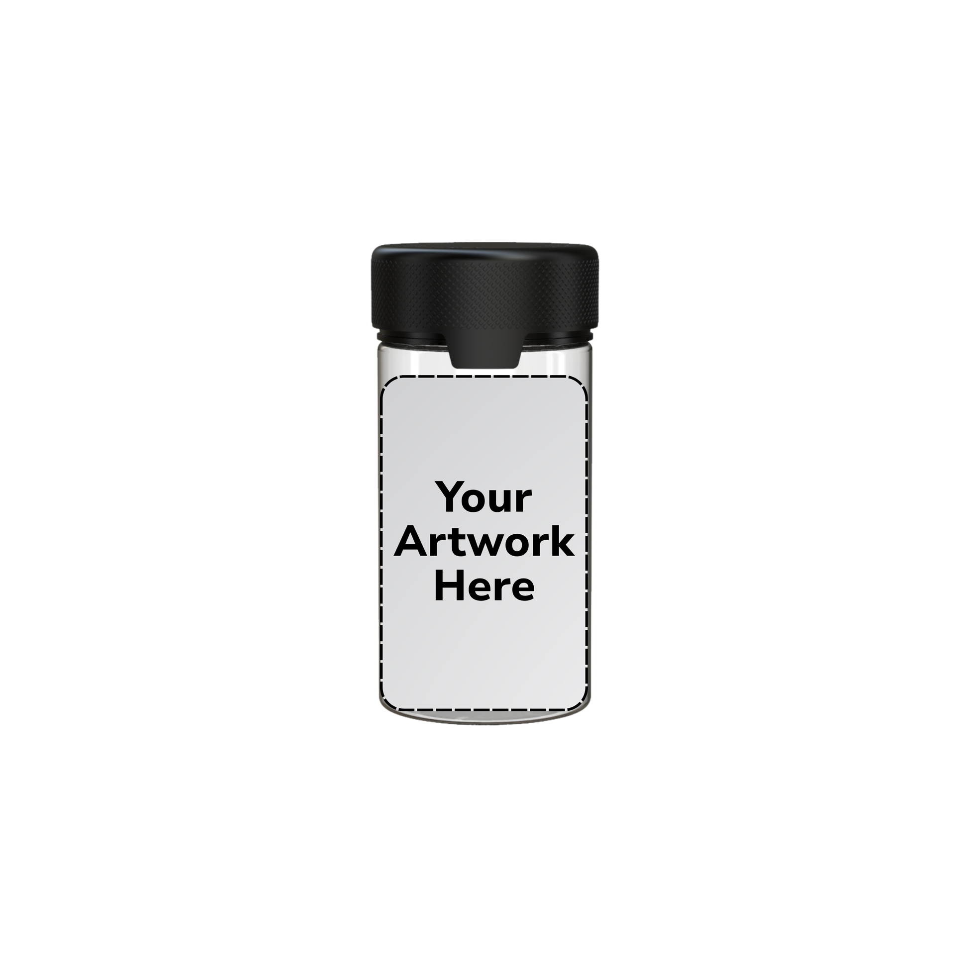 6oz spiral cr jar with application clear black cap