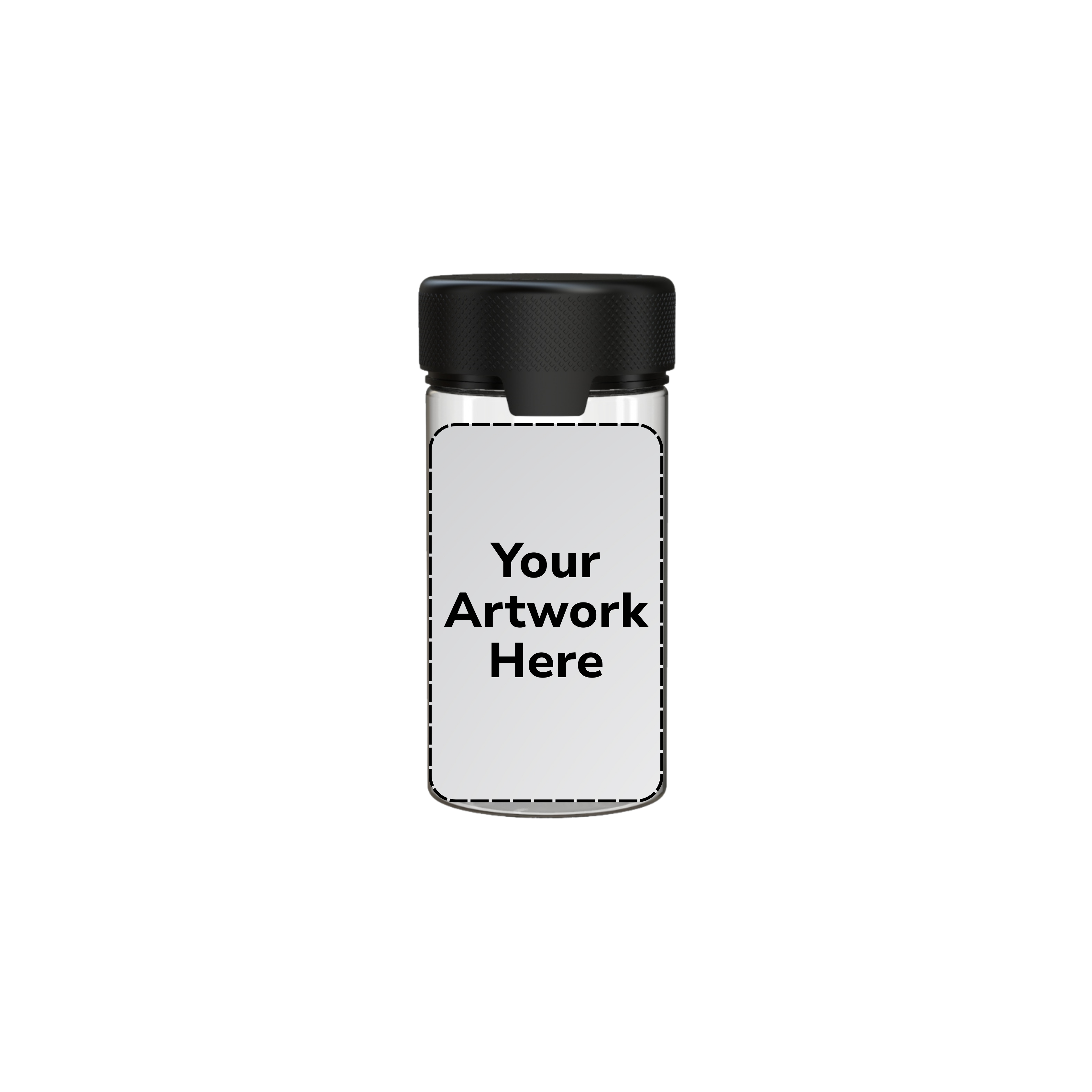 6oz spiral cr jar with application clear black cap