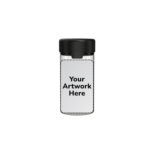6oz spiral cr jar with application clear black cap