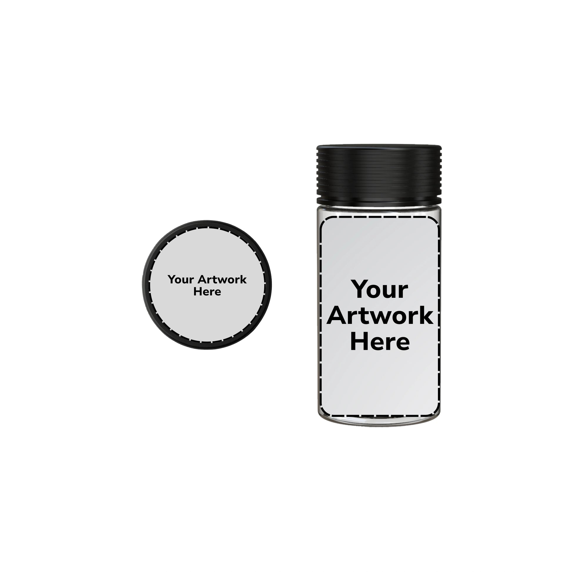 6oz spiral cr jar with application clear black cap