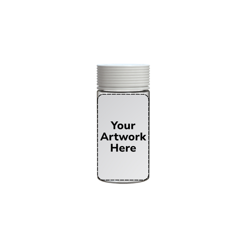 6oz spiral cr jar with application clear white cap