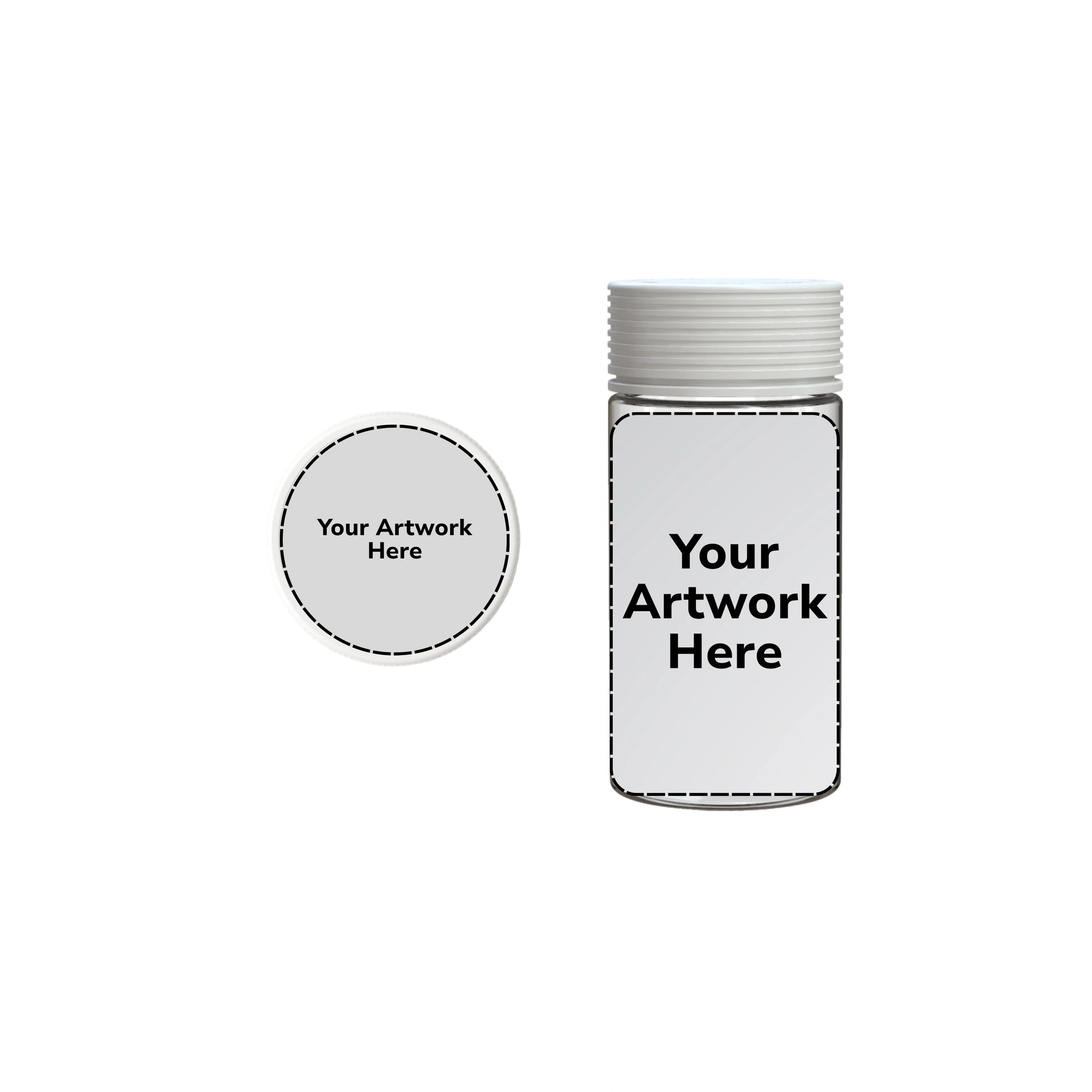 6oz spiral cr jar with application clear white cap
