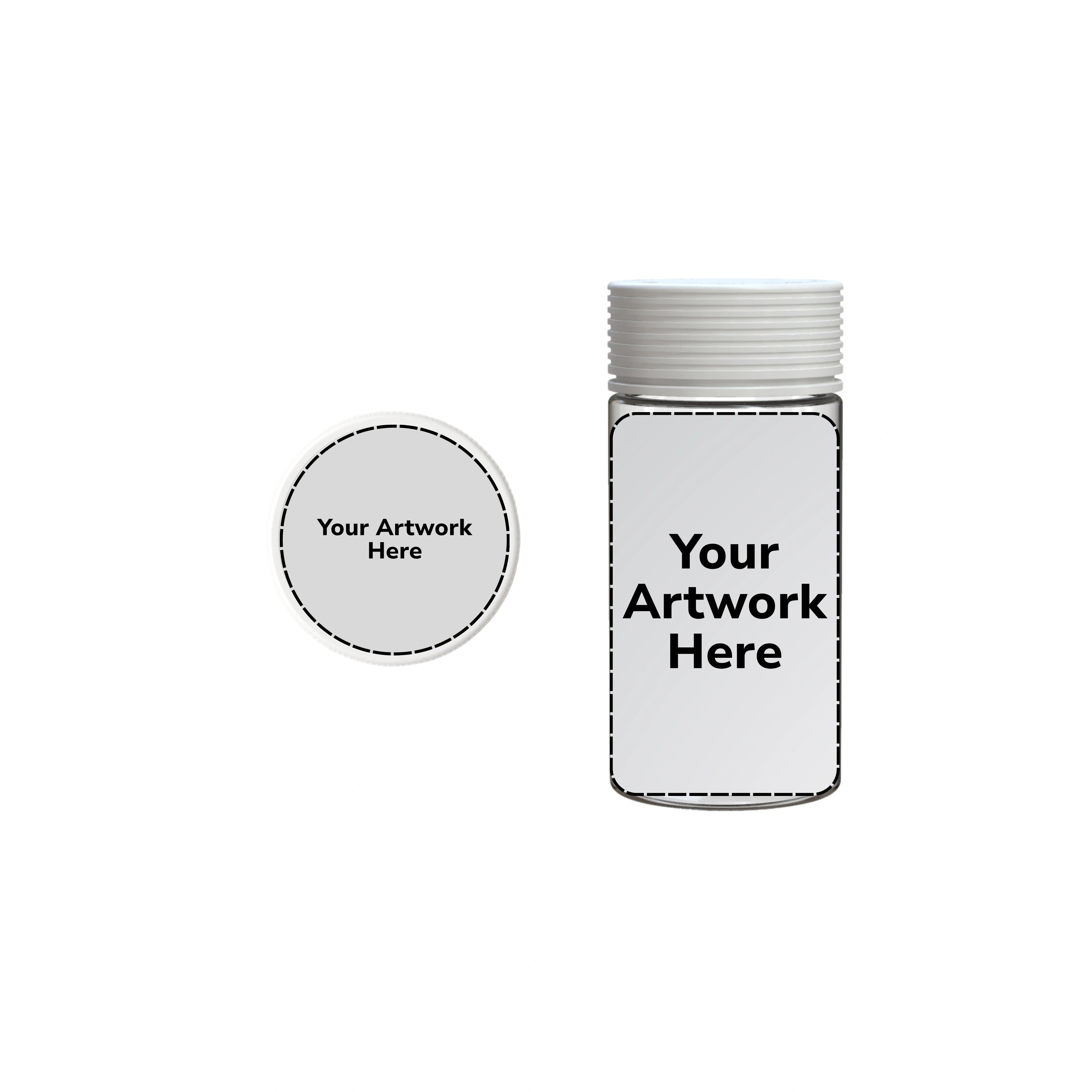 6oz spiral cr jar with application clear white cap