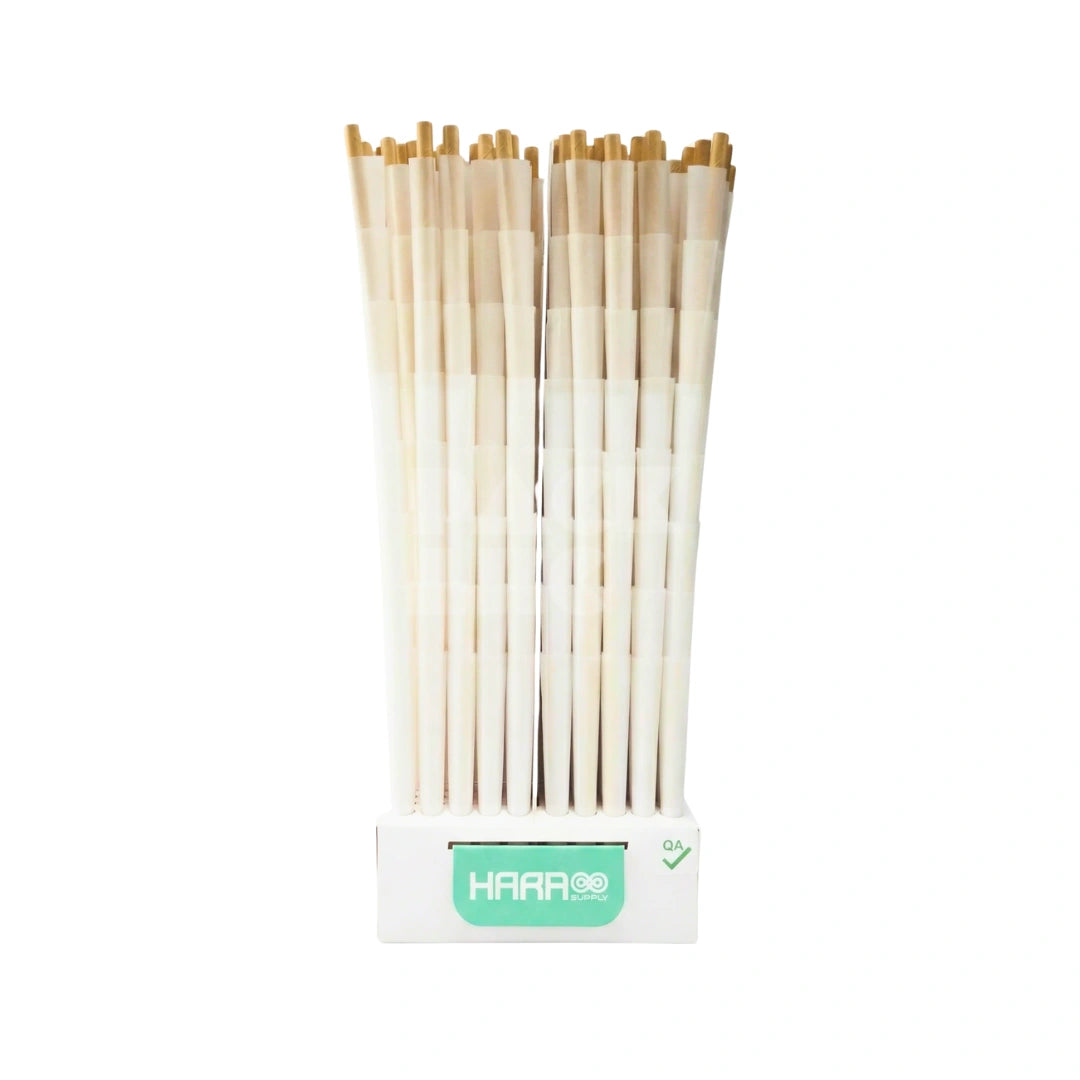 70mm White Hara Supply Paper Cones | Pre-Rolled – Bulk Case (1100 Count)