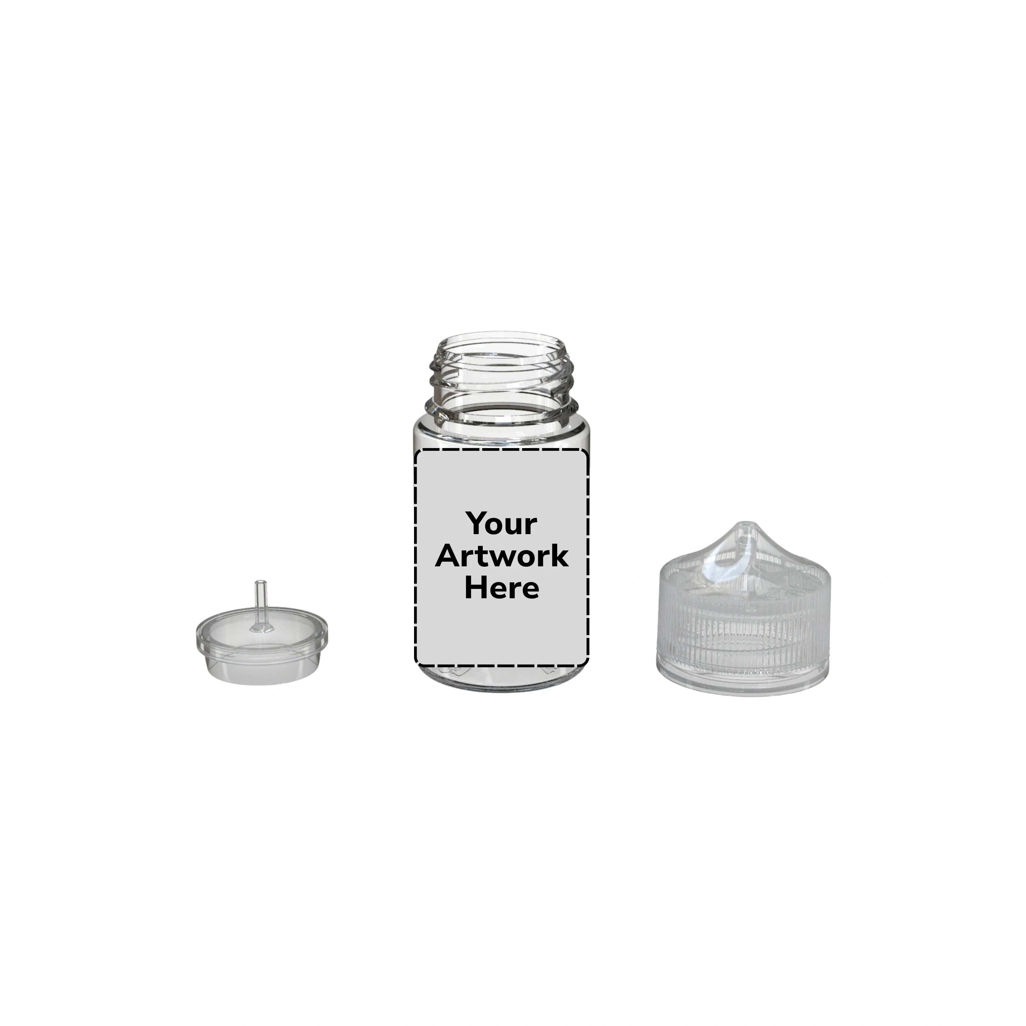 75ml stubby unicorn bottle clear clear cap