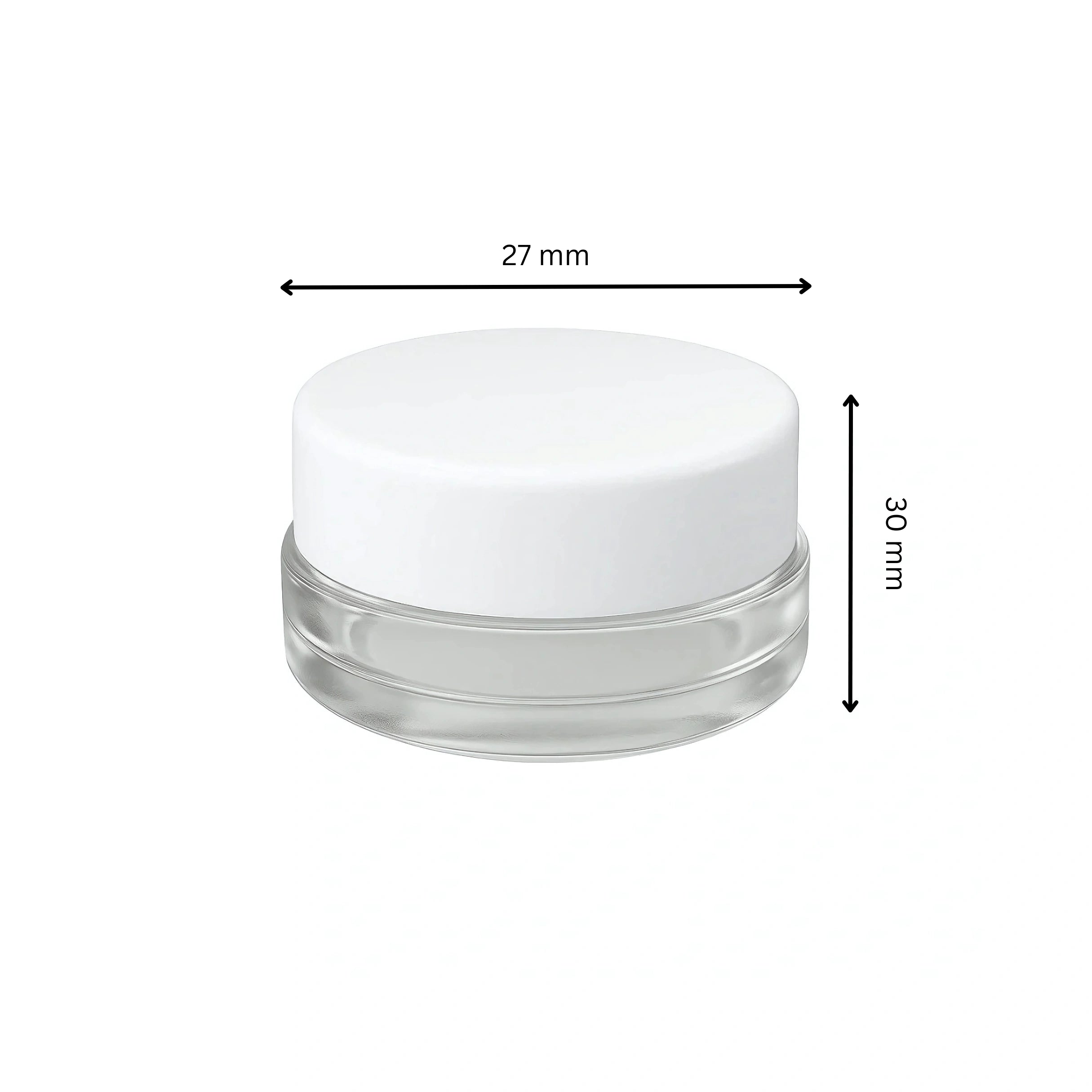 7ml CR Glass Round Concentrate Container - White Lid - (450 Count)
