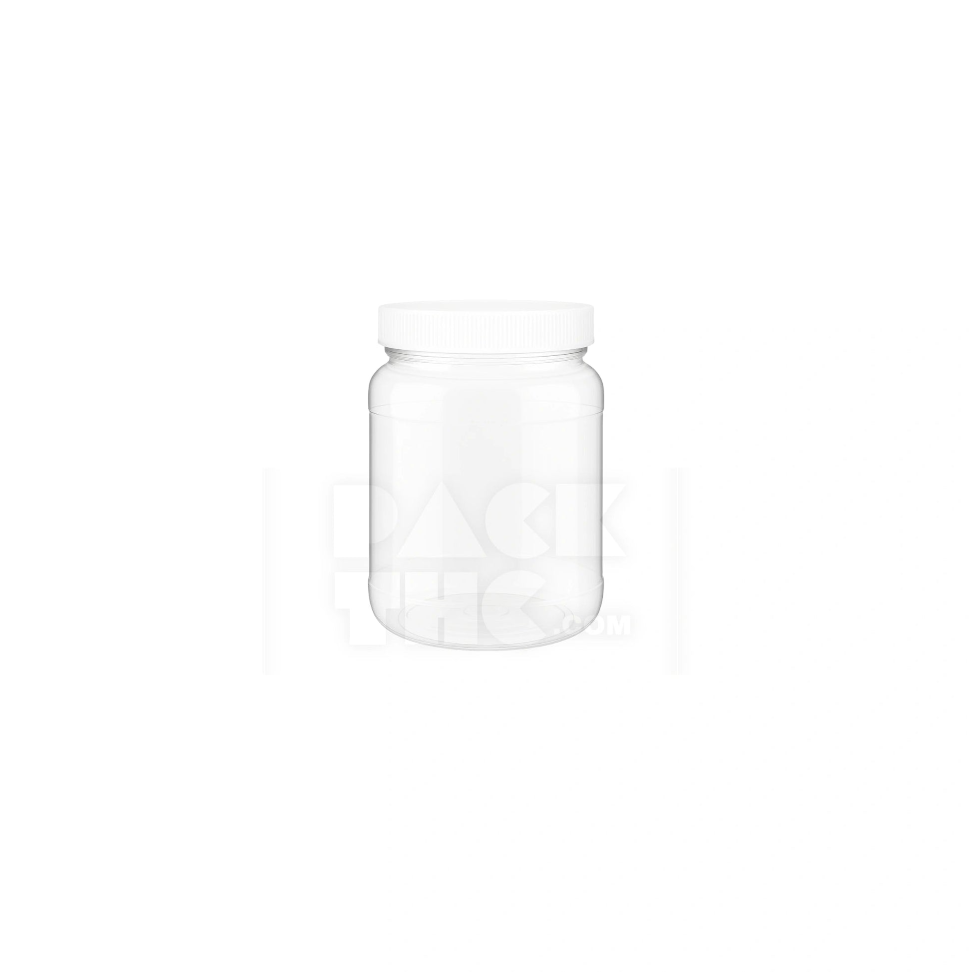 8oz clear pet wide mouth jar clear white lid
