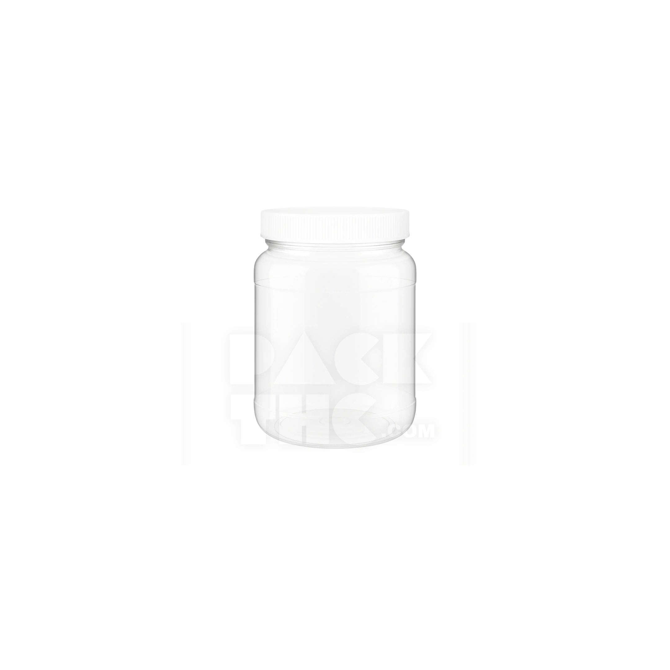 8oz clear pet wide mouth jar clear white lid