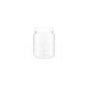 8oz clear pet wide mouth jar clear white lid