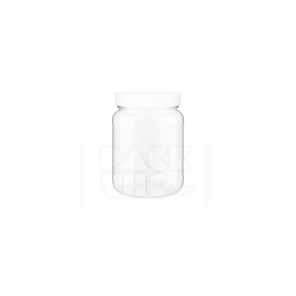 8oz Clear PET Round Wide-Mouth Plastic Jar - Clear With White Lid