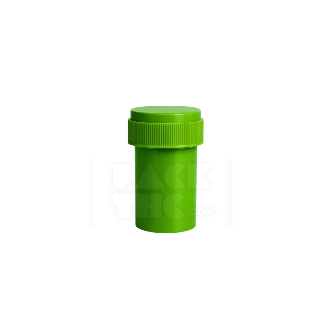 8 dram push turn reverse cap bottles green