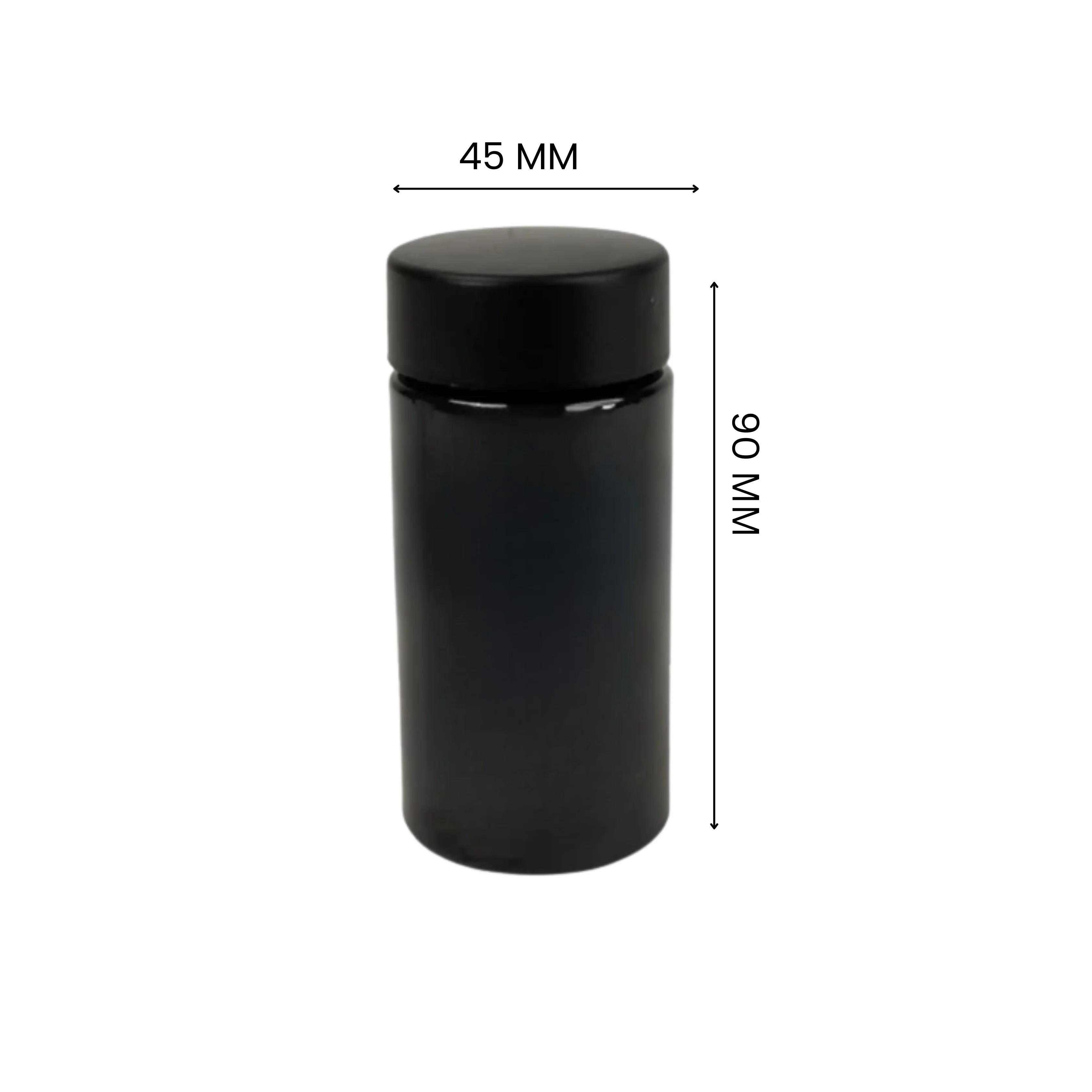 90mm Multi Pack Preroll PET Jar - Black With Black Lid - (100 Count)