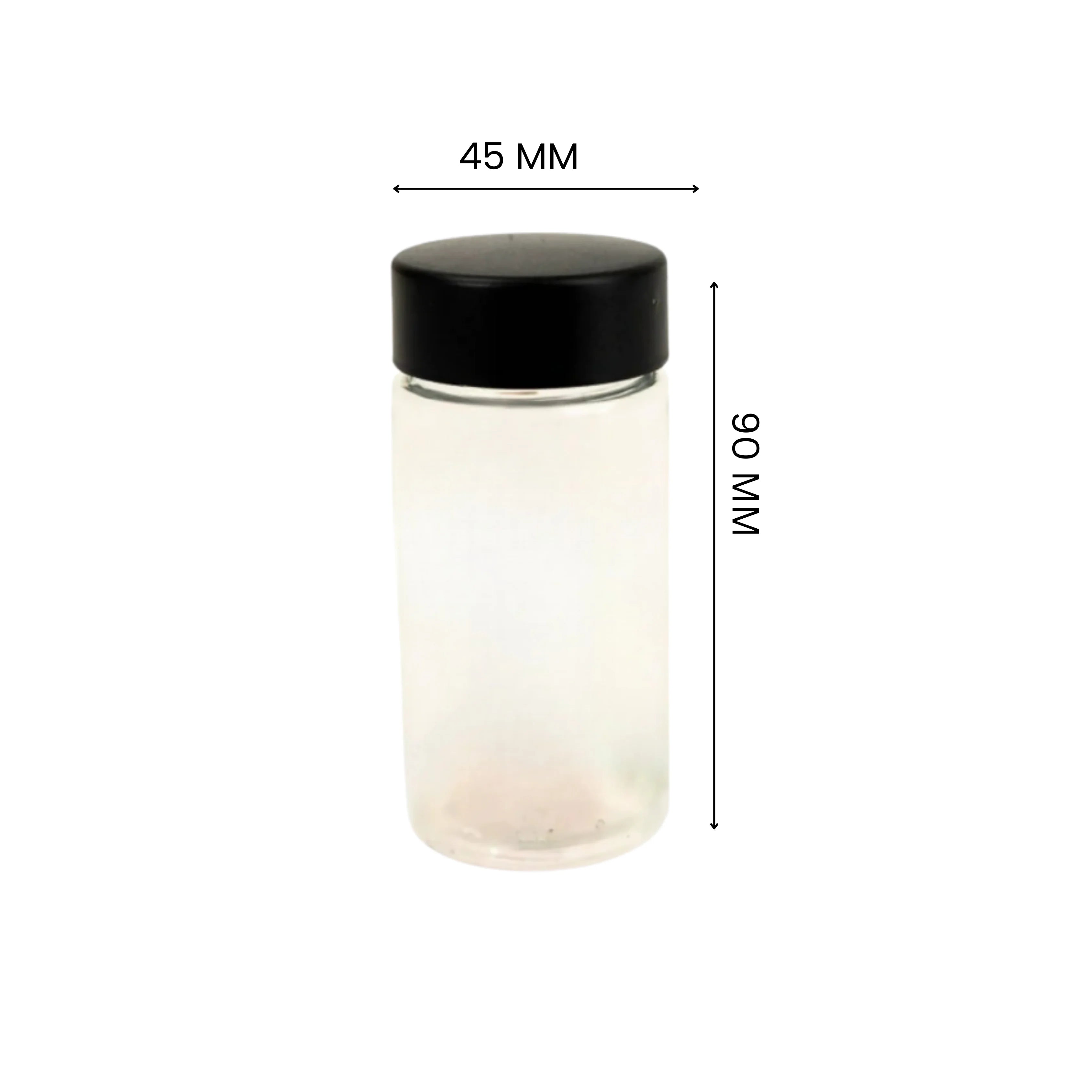 90mm Multi Pack Preroll PET Jar - Clear With Black Lid - (100 Count)