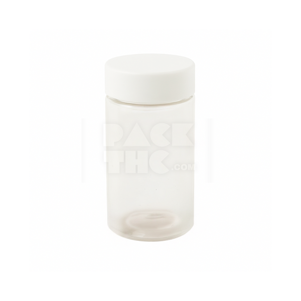 90mm Multi Pack Preroll PET Jar - Clear With White Lid - (100 Count)