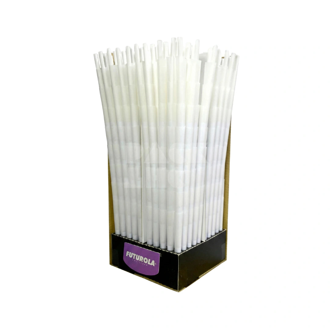98mm White Futurola Paper Cones (Non-Branded) | Pre-Rolled – Bulk Case (800 Count)