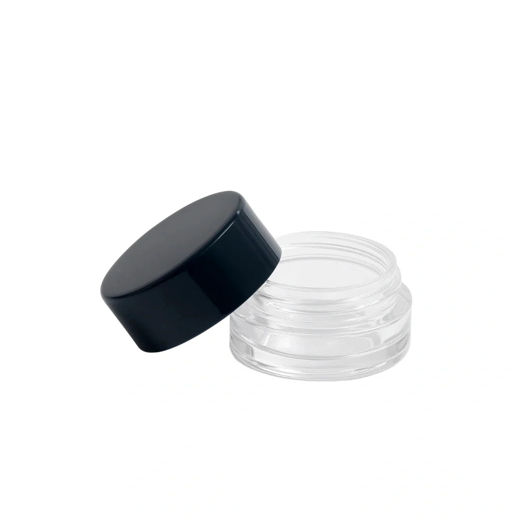 9 ml cr glass round concentrate container black lid