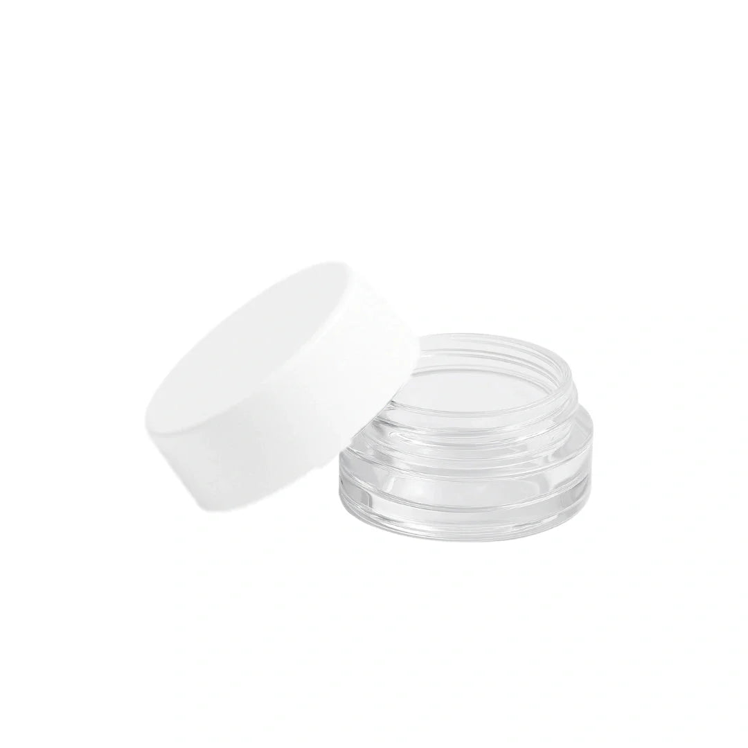 9 ml cr glass round concentrate container white lid