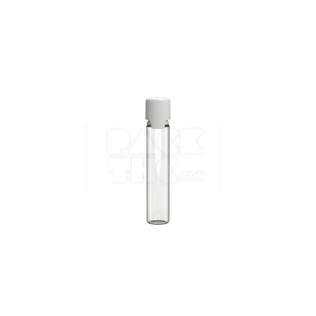 30ML AVIATOR CR BOTTLE WITH FRICTION FIT CLOSURE & TAMPER EVIDENT BREAK-OFF BAND (CLEAR NATURAL BOTTLE WITH OPAQUE WHITE CLOSURE) - (1000 count)