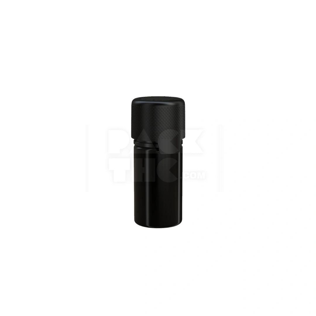 30ml stubby aviator cr bottle with friction fit closure tamper evident break off band opaque black bottle with opaque black closure 1000 count
