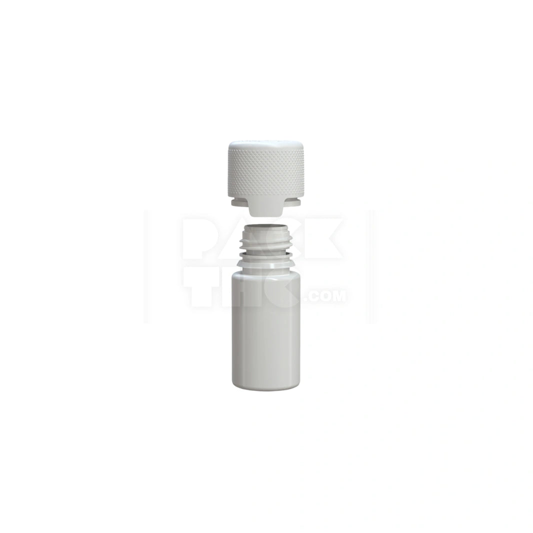 image 30ML STUBBY AVIATOR CR BOTTLE WITH FRICTION FIT CLOSURE & TAMPER EVIDENT BREAK-OFF BAND (OPAQUE WHITE BOTTLE WITH OPAQUE WHITE CLOSURE) - (1000 count)