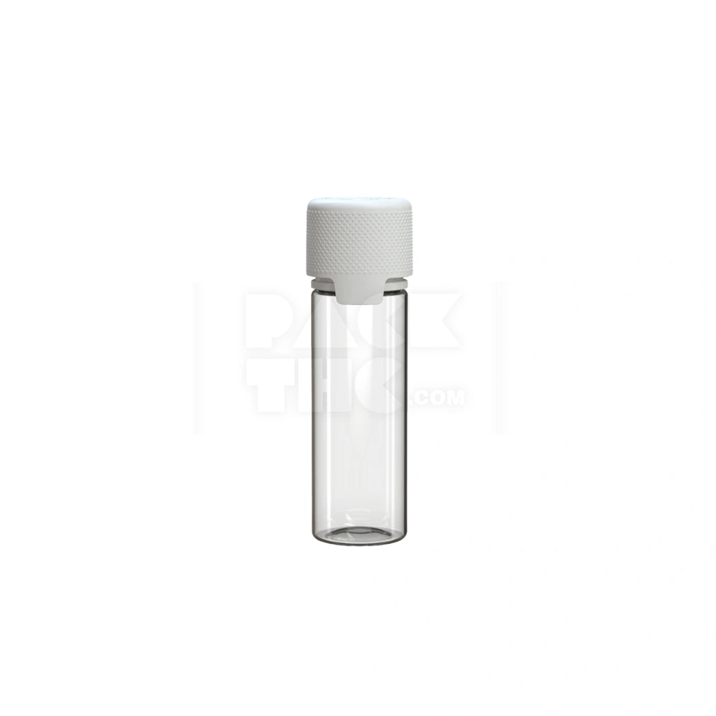 50ML AVIATOR CR BOTTLE WITH FRICTION FIT CLOSURE & TAMPER EVIDENT BREAK-OFF BAND (CLEAR NATURAL BOTTLE WITH OPAQUE WHITE CLOSURE) - (500 count)