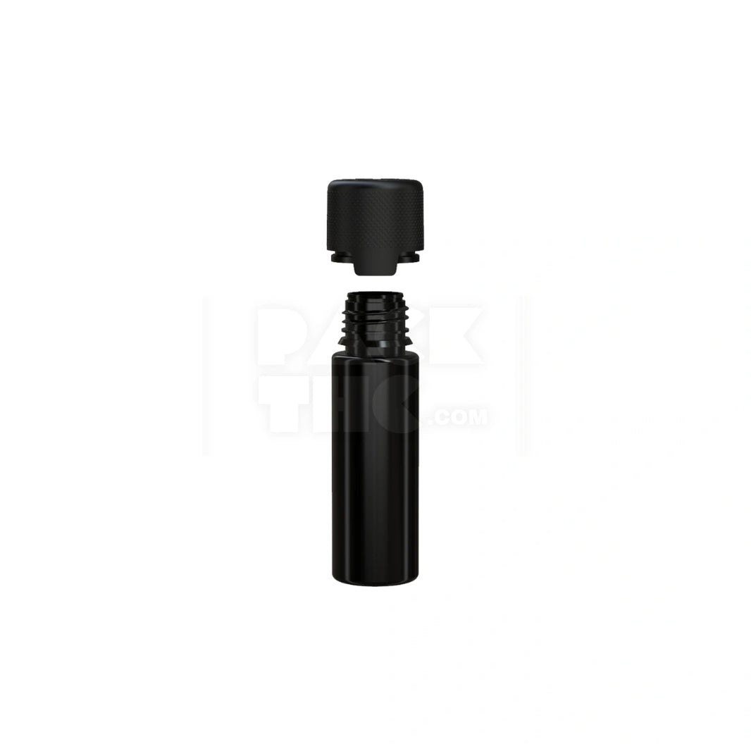 image 50ML AVIATOR CR BOTTLE WITH FRICTION FIT CLOSURE & TAMPER EVIDENT BREAK-OFF BAND (OPAQUE BLACK BOTTLE WITH OPAQUE BLACK CLOSURE) - (500 count)