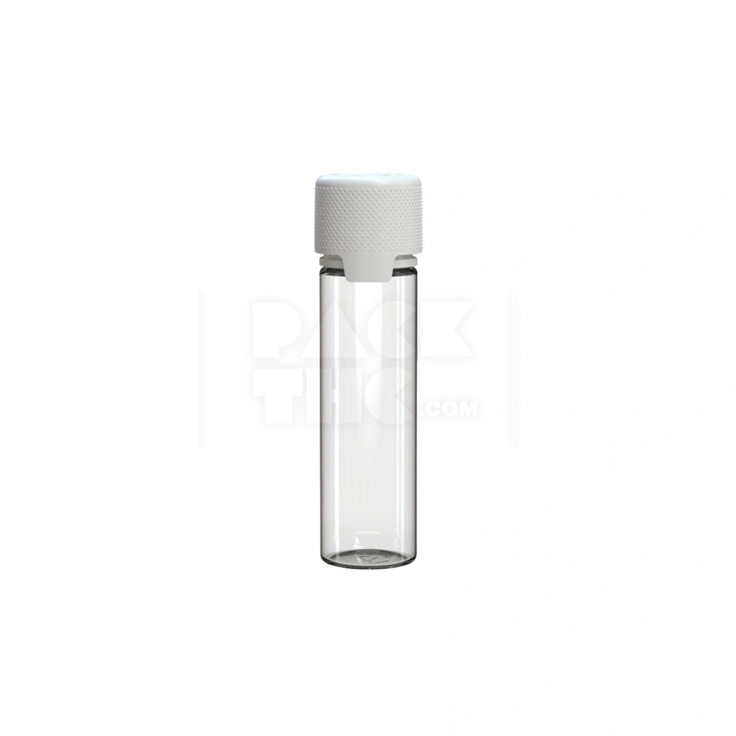 60ML AVIATOR CR BOTTLE WITH FRICTION FIT CLOSURE & TAMPER EVIDENT BREAK-OFF BAND (CLEAR NATURAL BOTTLE WITH OPAQUE WHITE CLOSURE) - (500 count)